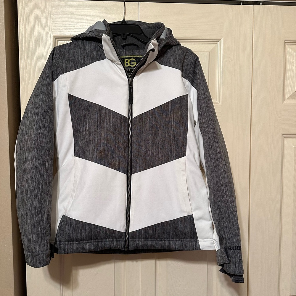 BG White and Gray Hooded Jacket